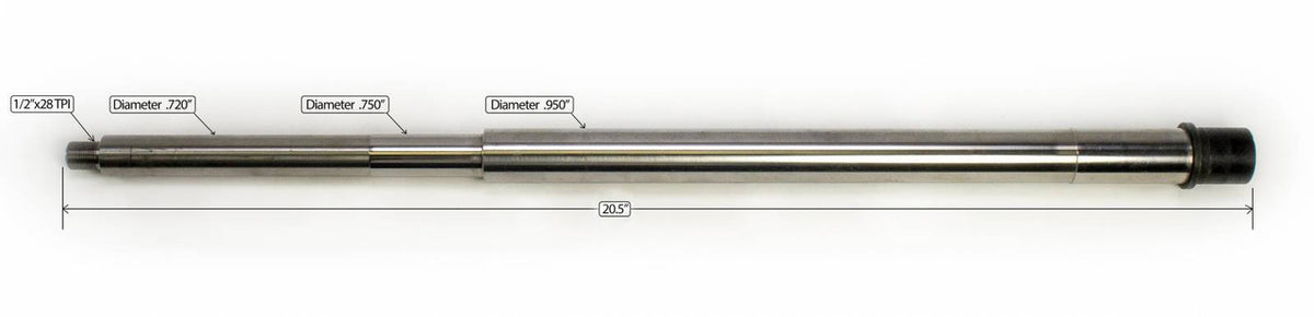 AR-15 .223 20 in the White Barrel - No Gas Port - USA Made