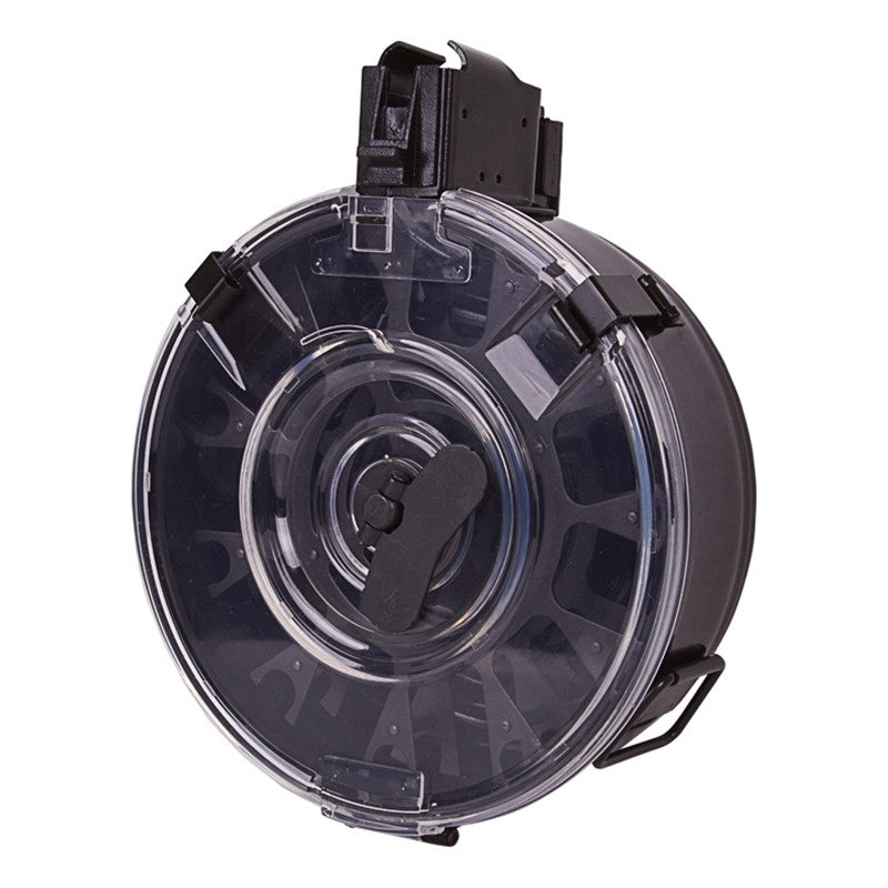 AK47 7.62x39mm 75rd Detachable Drum Magazine with Clear Cover