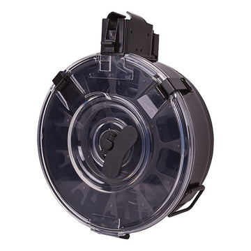 AK47 7.62x39mm 75rd Detachable Drum Magazine with Clear Cover