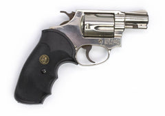 S&W 36 38 SPECIAL 2 BARREL NICKEL FIXED SIGHT SQUARE BUTT WITH TRIMMED HAMMER
