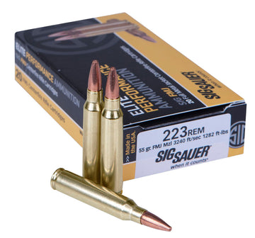 Sig Sauer E223B120 Elite Performance  223 Rem 55 gr Full Metal Jacket (FMJ) 20 Bx/ 25 Cs