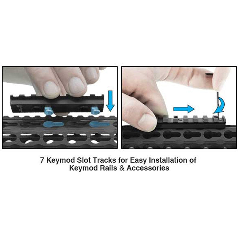 UTG Pro MTU019SSK Pro Slim Rail KeyMod AR-15 Black Hardcoat Anodized Aluminum 15 Picatinny