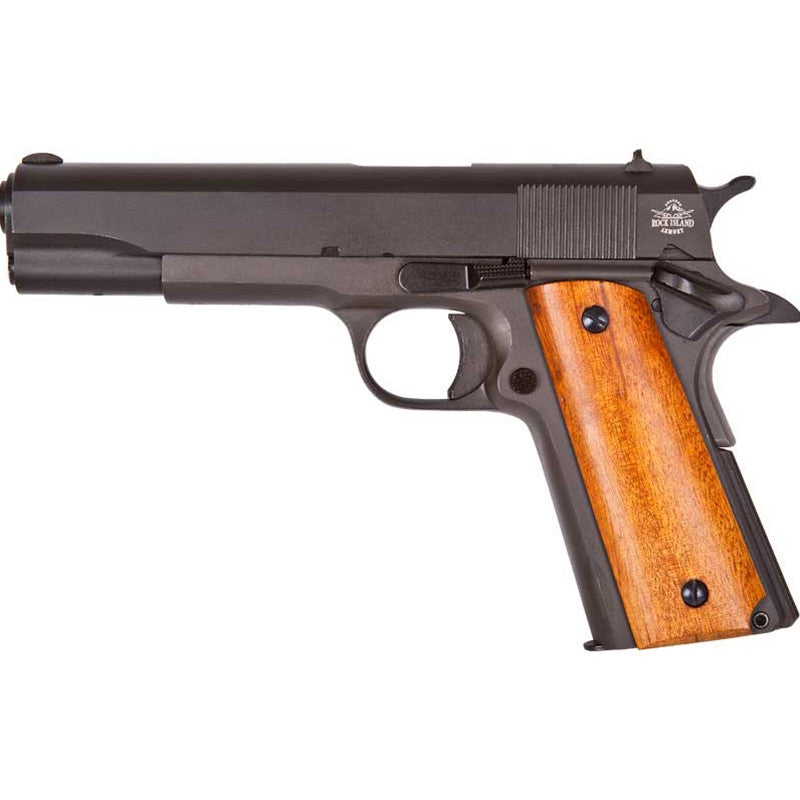 Rock Island 51615 GI Standard FS 9mm Luger 5 10+1 Black Parkerized Wood Grip Fixed Sights
