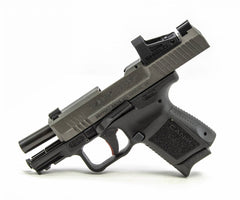 Canik TP9 Elite 9mm Luger 3.60 12+1 Black Tungsten Gray Cerakote Steel Slide Black Interchangeable Backstrap Grip with Shield SMS2 Optic