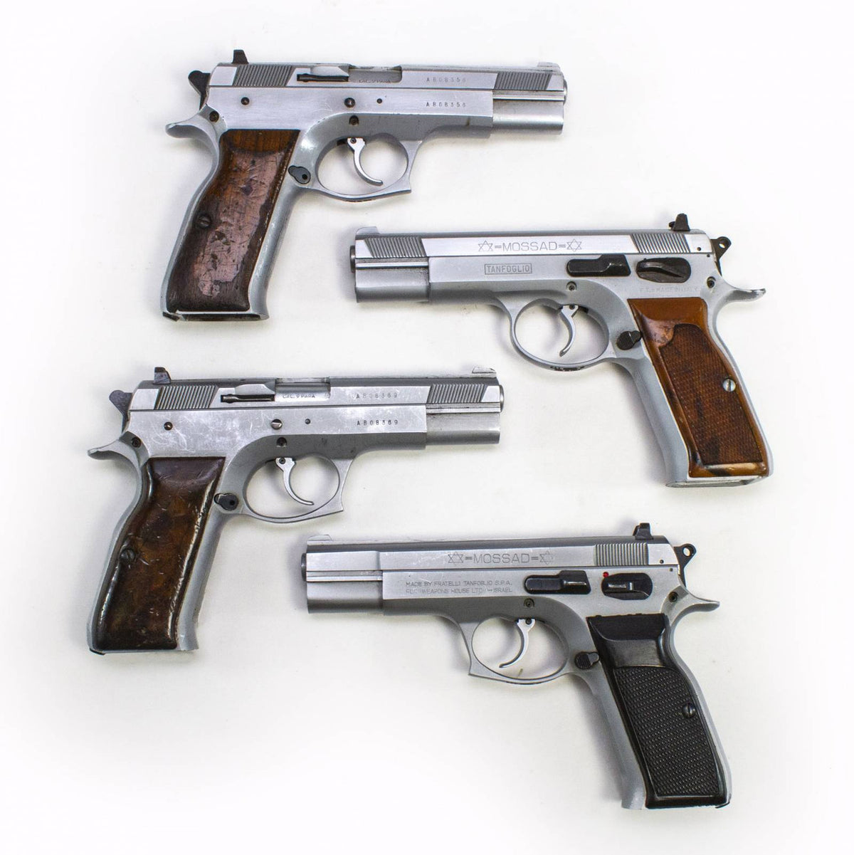 Tanfoglio Mossad 9mm Caliber Brushed Steel Pistol