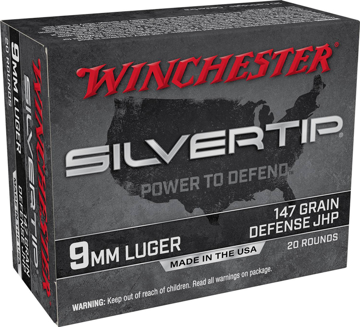 Winchester Silvertip 9mm Luger 147gr JHP Defense Ammunition - 20 Rounds