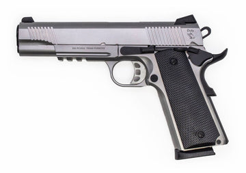 SDS Imports 1911DSS45R 1911 A1 Duty with Rail 45 ACP 5 8+1 Stainless Steel Black Polymer Grip