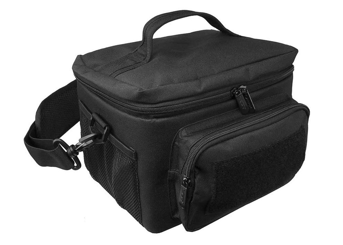 Small Insulated Cooler Lunch Bag With Molle/Pal Webbing - BLACK