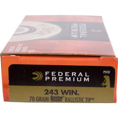 Federal P243F Premium V- Shok 243 Win 70 gr Nosler Ballistic Tip (NBT) 20 Bx/ 10 Cs