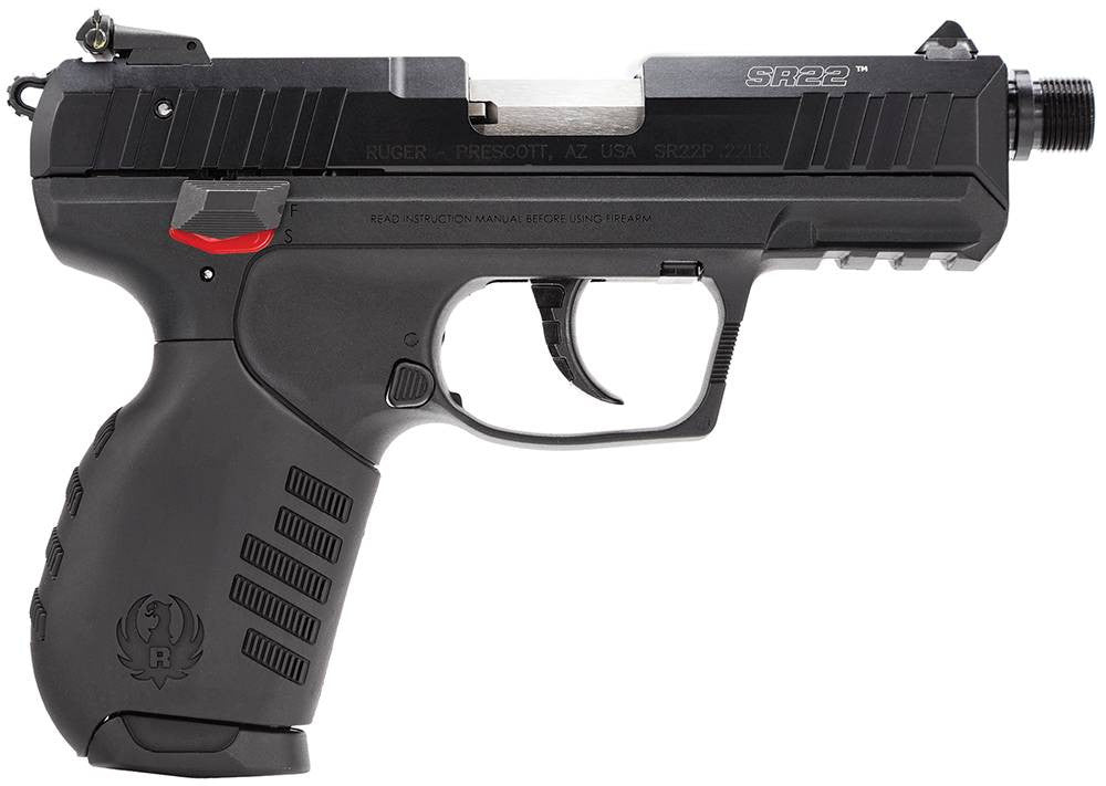 Ruger 3604 SR22 Standard 22 LR SA/DA 3.50 10+1 Black Polymer Grip Black Anodized Aluminum Slide