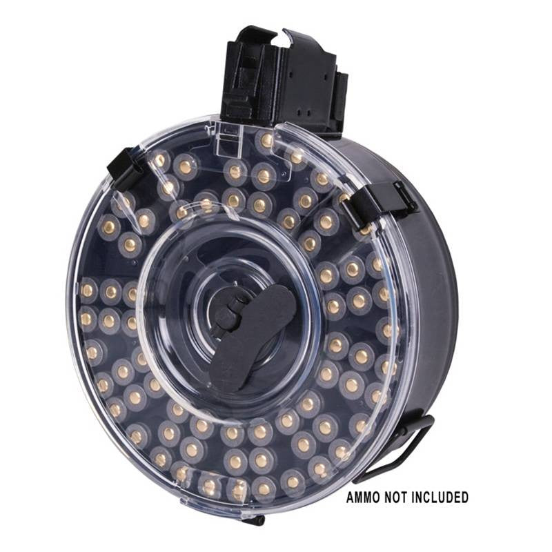 AK47 7.62x39mm 75rd Detachable Drum Magazine with Clear Cover
