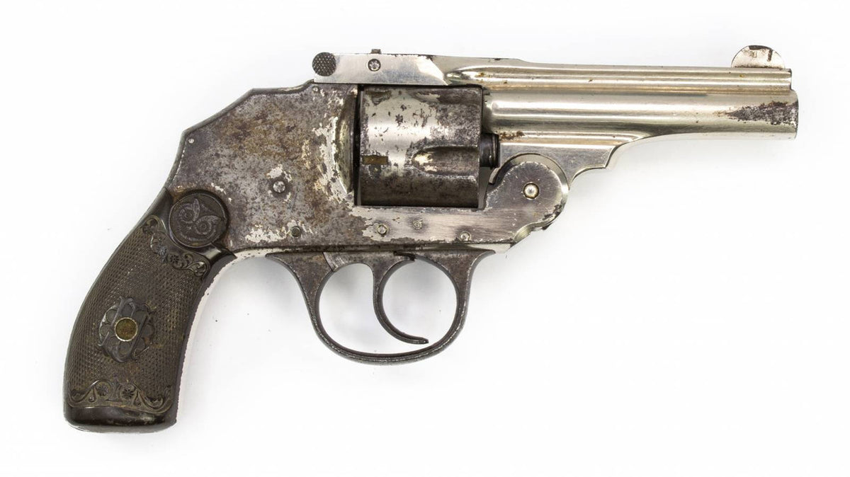 REVOLVER IVER JOHNSON TOP BREAK HAMMERLESS .32S&W 3" BARREL NICKEL