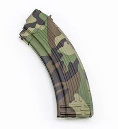 7.62x39 30rd Woodland Camo Hydrodipped Steel Mag for AK47