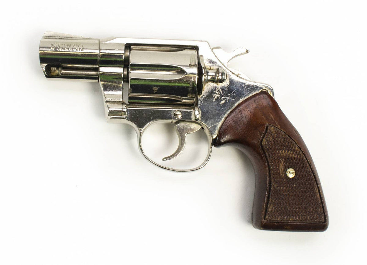 COLT DETECTIVE SPECIAL 3rd ISSUE 38 SPECIAL 2 BARREL NICKLE PLATED REVOLVER-USED2355
