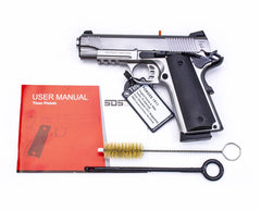 SDS Imports 1911 Carry with Rail 45 ACP 4.25 8+1 Stainless Steel Black Polymer Grip 1992