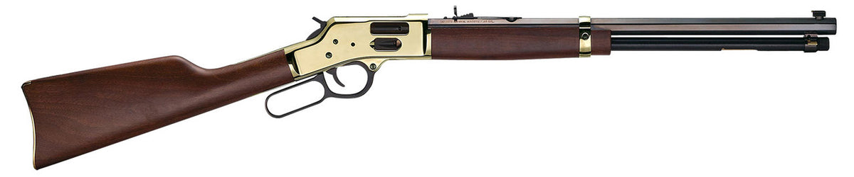 Henry H006G Side Gate 44 Mag/44 Special 10+1 20 Blued Octagon Barrel, Polished Brass Rec, American Walnut Stock, Adj. Sight
