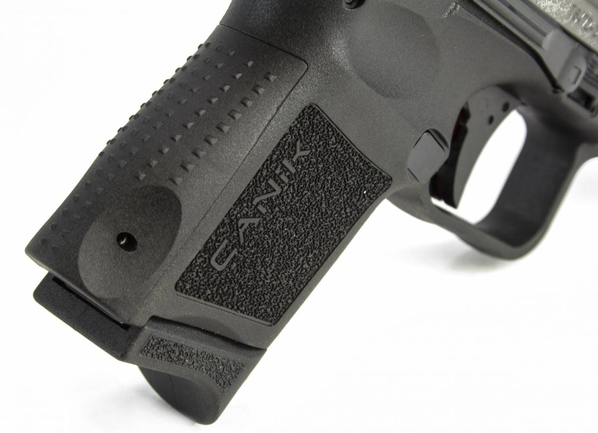 Canik TP9 Elite 9mm Luger 3.60 12+1 Black Tungsten Gray Cerakote Steel Slide Black Interchangeable Backstrap Grip with Shield SMS2 Optic