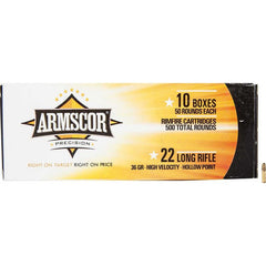 .22 LR Armscor High Velocity HP 36GR 500RD Ammo