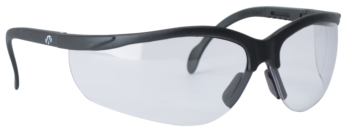 Walkers Game Ear Sport Glasses Clear Lens Polycarbonate Black Half Frame - Adult
