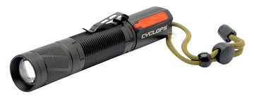 Cyclops FX1200 Pocket Flashlight 210/1200 Lumens White LED - Rechargeable Aluminum Black