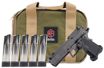 Alpha Foxtrot AF1911 Romulus Promo 9mm Luger 3.5" 20+1 Semi-Auto Pistol - Black DLC Threaded Compensated Barrel, 5 Mags & Case