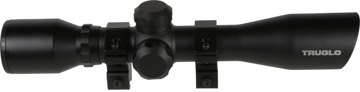 TruGlo Compact 4x32mm 1" Tube Duplex Reticle Matte Black Riflescope - 3/8" Rings