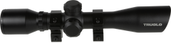 TruGlo Compact 4x32mm 1" Tube Duplex Reticle Matte Black Riflescope - 3/8" Rings