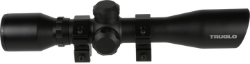 TruGlo Compact 4x32mm 1" Tube Duplex Reticle Matte Black Riflescope - 3/8" Rings