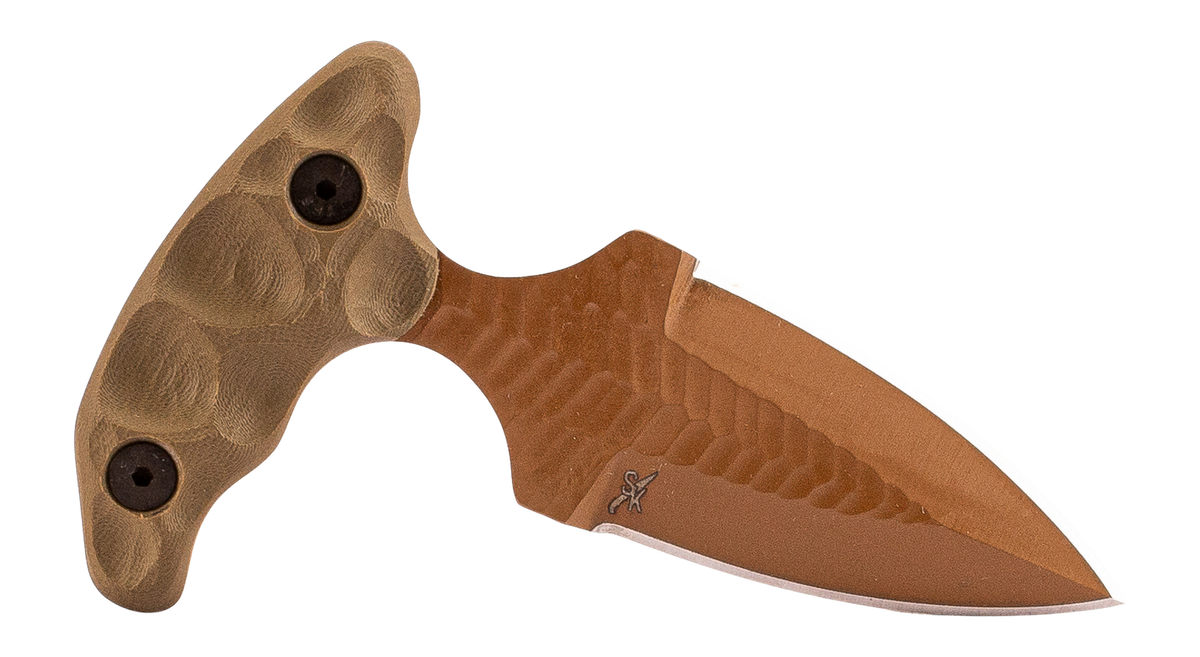 Stroup Knives SD1 2.5" Push Dagger 1095 Carbon Steel Plain Edge - OD Green/FDE Cerakote
