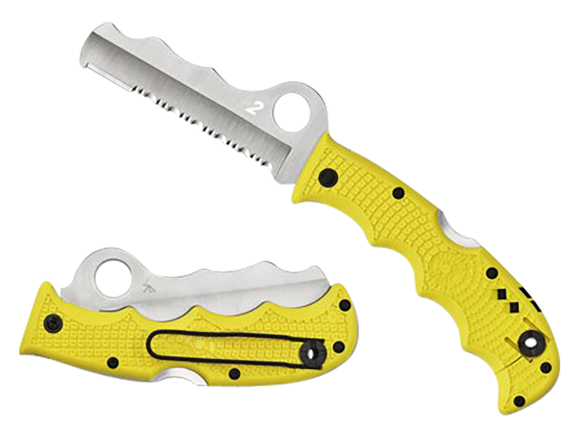 Spyderco Assist Salt Lightweight 3.68" Part Serrated H2 Steel FRN Yellow Folding Knife