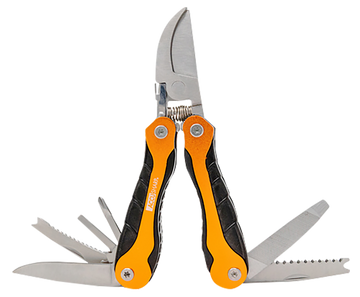 Accusharp Sportsman's 085C Folding Multi-Tool Plain Blade Black/Orange with Nylon Case