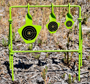 SME SMEST22FLD Spinning Target .22 Cal Steel Black/Green Bullseye - Folding