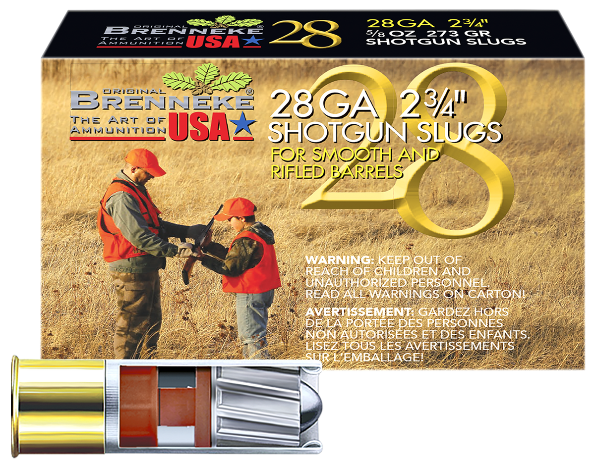 Brenneke SL282BR 28 Gauge 2.75" 5/8 oz Slug 5 Rd - Box or Case