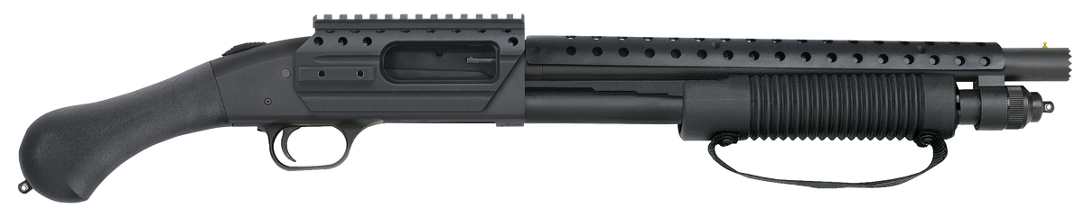 Mossberg 590 Shockwave SPX 12 Gauge 3" 14.38" 5+1 Pump-Action Shotgun - Blued Heat Shield, Side Saddle