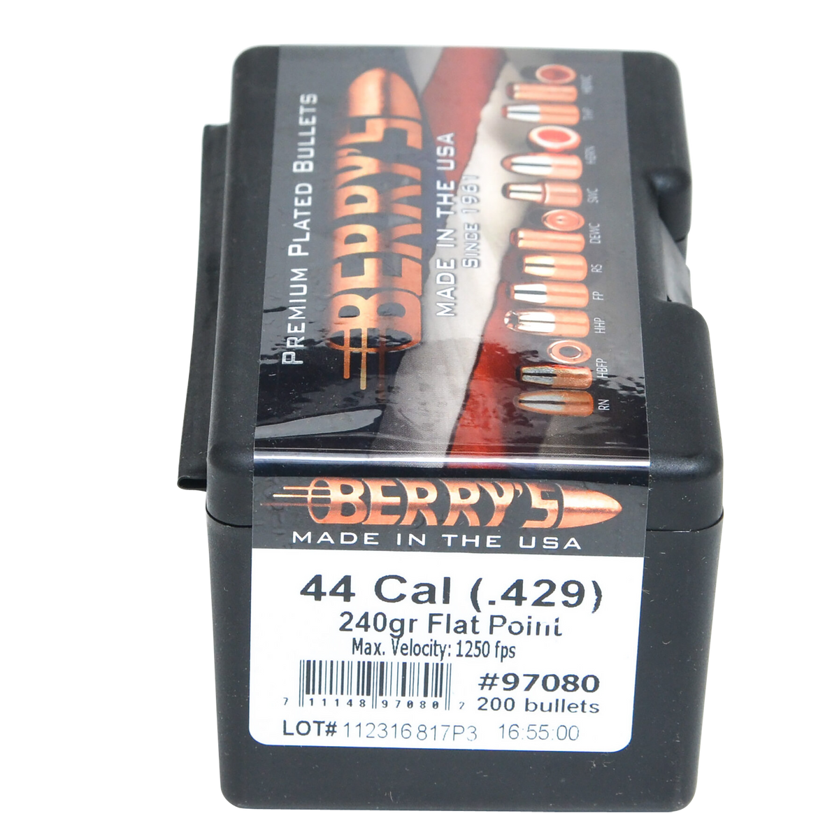 Berry's Superior Pistol .44 Cal 240gr Flat Point - 200/Box