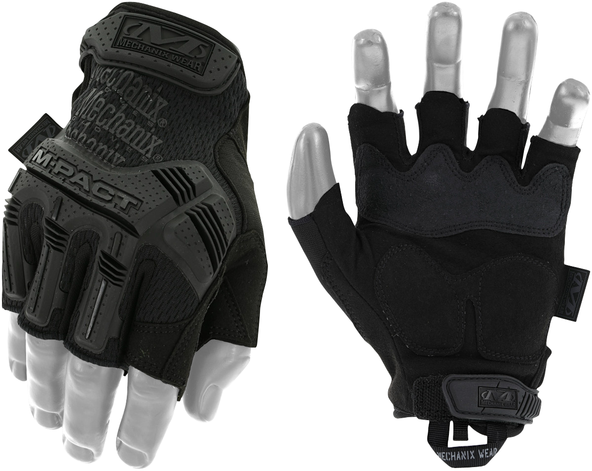 Mechanix Wear M-Pact Covert Fingerless Black Synthetic Leather XL Tactical Gloves