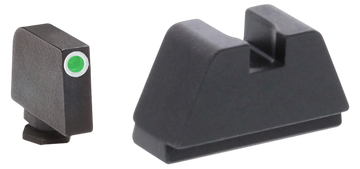 AmeriGlo GL481 Optic Compatible Sight Set for Glock 17-39 2XL Tall - Green Tritium White Outline Front / Black Rear