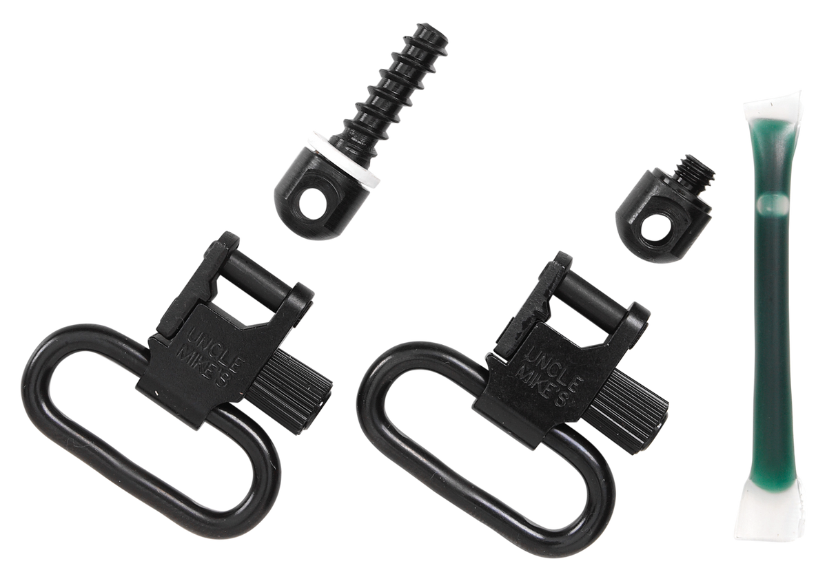 Uncle Mikes 15312 Fore End Band Sling Swivel Set Quick Detach 1" Loop Blued Steel - Lever Action / Mossberg 500