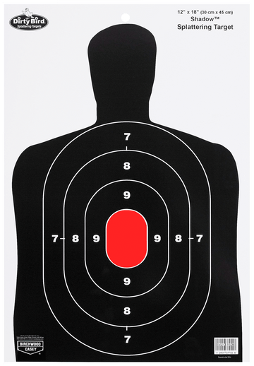 Birchwood Casey 35707 Dirty Bird BC-27 Silhouette Hanging Tagboard Pistol Target 12" x 18" 8 Pack