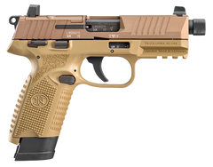 FN 502 Tactical .22 LR 4.6" Threaded 15+1 Semi-Auto Pistol - FDE Optic Ready Slide