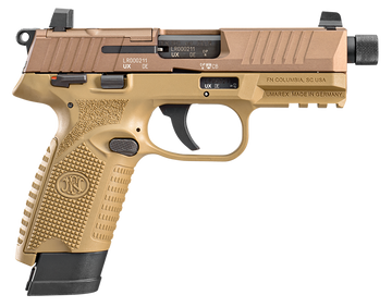 FN 502 Tactical .22 LR 4.6" Threaded 15+1 Semi-Auto Pistol - FDE Optic Ready Slide