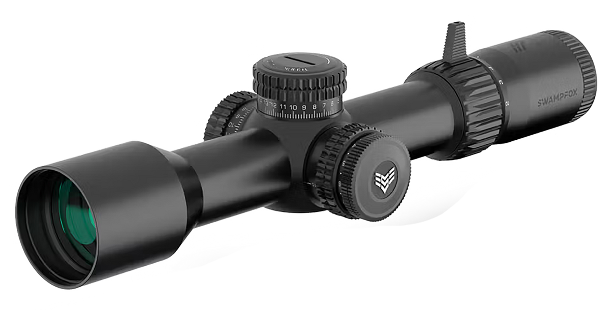 Swampfox Optics Warhawk 5-25x56mm 34mm Tube FFP Riflescope - Sharpshooter MOA Reticle