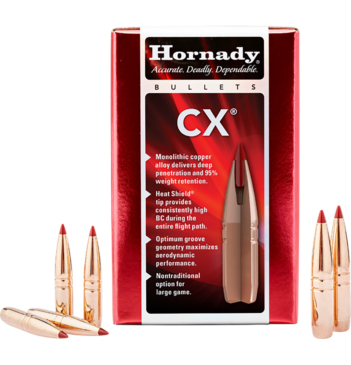 Hornady CX .338 240gr Copper Alloy Rifle Reloading Bullets - 50/Box