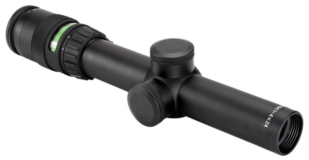 Trijicon AccuPoint 1-4x24mm 30mm Tube Illuminated Green Triangle Post Riflescope - Matte Black