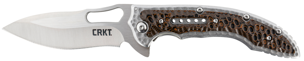 Columbia River CRKT 5470 Fossil 3.96" Folding Drop Point Plain Satin 8Cr13MoV Brown G10/SS