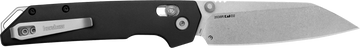 Kershaw 2038R Iridium 3.4" Folding Reverse Tanto Plain Stonewashed D2 - Black Anodized Aluminum Handle