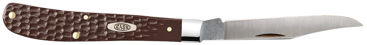 Case Trapper Slimline 3.25" Folding Clip Point Plain Edge Brown Jigged Synthetic
