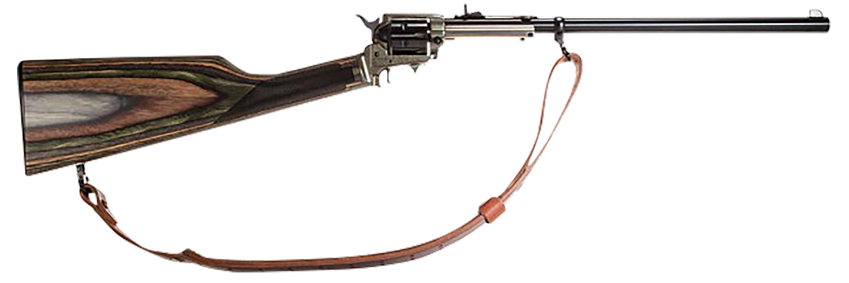 Heritage Mfg Rough Rider Rancher 22 LR/22 WMR 16" 6-Rd SAO Rifle - Black Oxide w/ Wood Stock