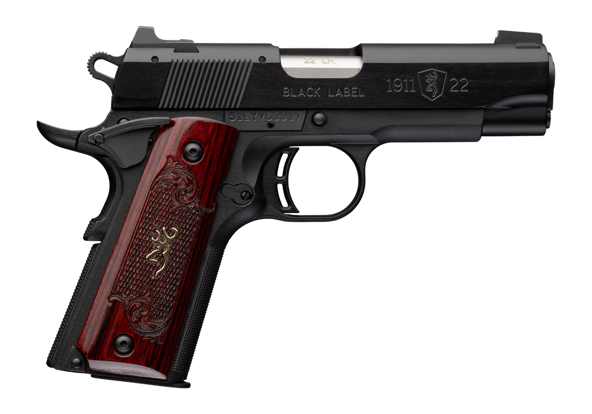 Browning 1911 Black Label Medallion Compact 22 LR 10+1 3.63" Semi-Auto Pistol