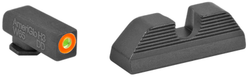 AmeriGlo GL353 Protector Sight Set for Glock - Green Tritium Orange Outline Front / Black Serrated Rear